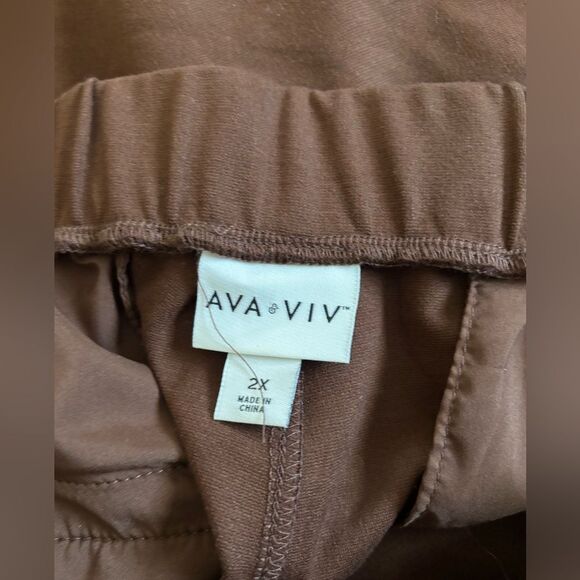 Ava & Viv Brown Flared Pants - Picture 3 of 5